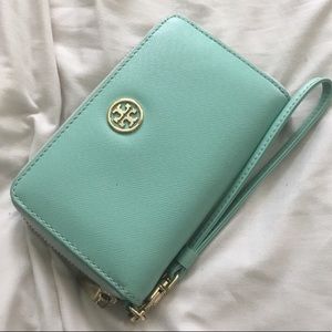 Turquoise Tory Burch Wallet